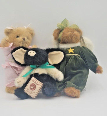 3 Collectible Plushies. Boyds Farley O'Pigg Bearington Celeste Get Well Soon NWT