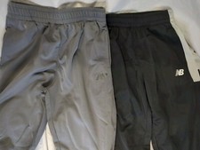 2 New Balance Sz 10/12 Unisex Kids Boys Girls Joggers Pants Sweatpants Blk Gray