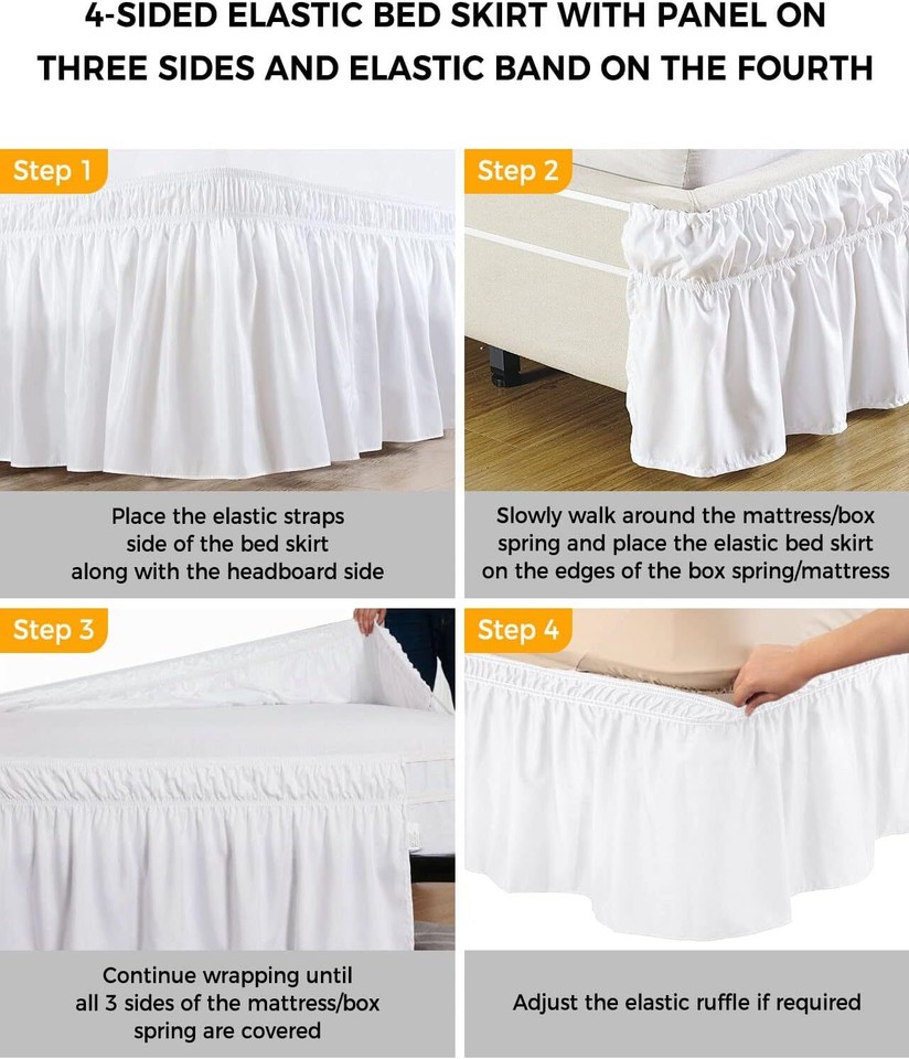 Sage Green Striped Bed Skirt King Size 16 Inch Drop, Elastic Bedskirt