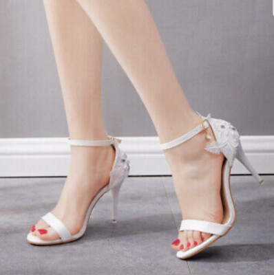 CRISTAL QUEEN Women's White Shoes Lightweight High Heel  Stilettos size 7.5  NEW