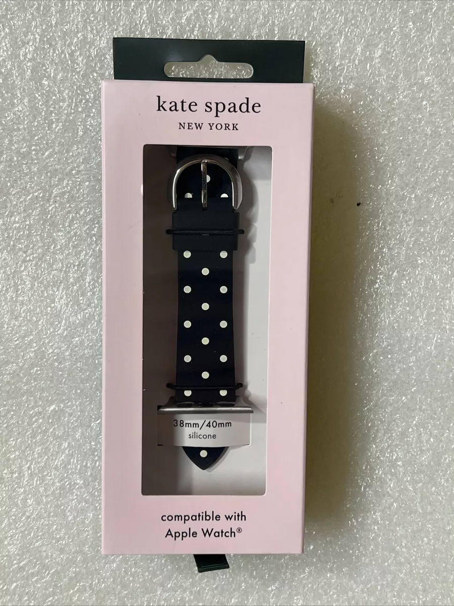 Black and White Polka Dot Silicone Apple Watch Band 38/40 mm