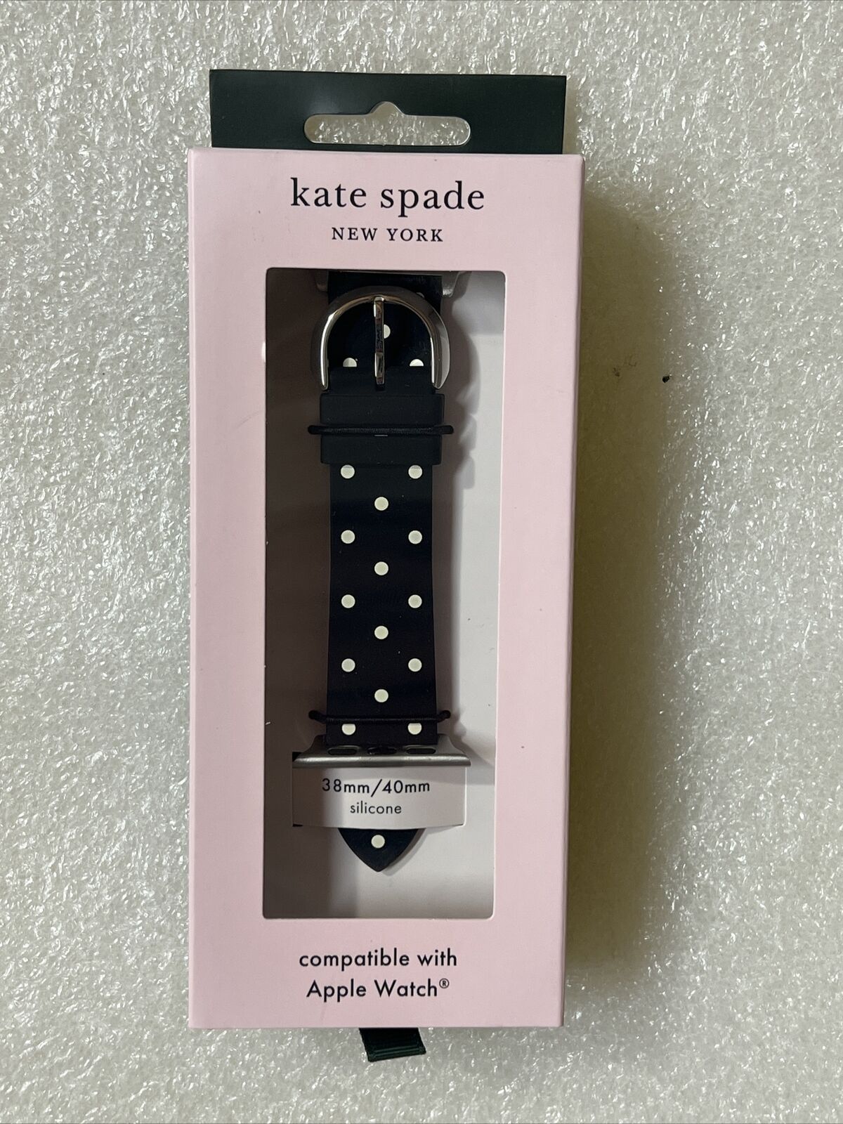 Kate Spade New York Apple Watch Black Dot Silicone Band - 38/40mm,