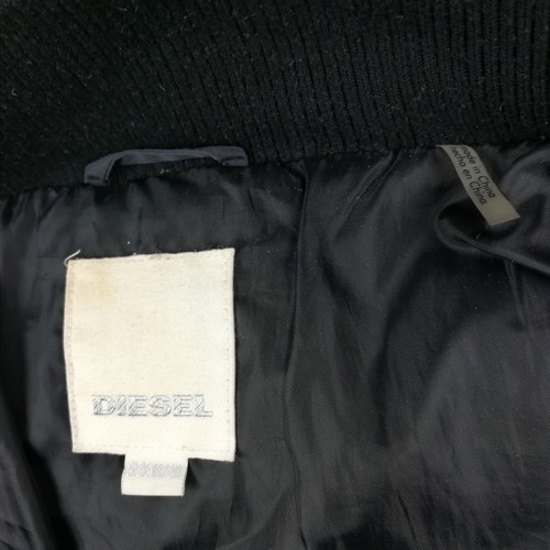 Diesel Jacket Duck Down Puffer Sherpa Hood Dark Navy Blue Youth XL 18-20 - Picture 6 of 12