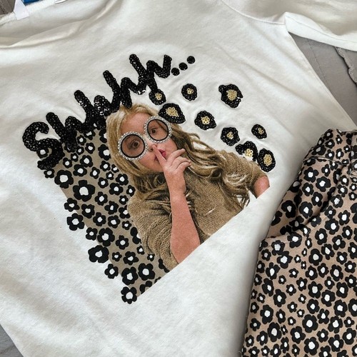 Mayoral girls long sleeve shirt and leopard print skort set Size 5 - Picture 3 of 8
