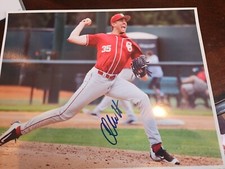 alec hansen signed 8x10 autographed photo oklahoma sooners college baseball ou 1