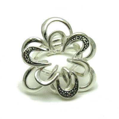 Stylish Sterling Silver Ring Stamped Solid 925 Flower Adjustable Size Handmade