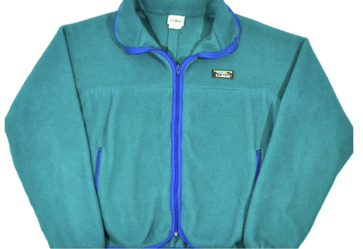 Vintage L.L. Bean Zip Up 90s Blue Jacket Fleece Size Small