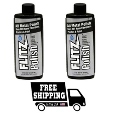 FLITZ All Metal Polish 3.4oz Liquid Formula 2 PACK * SEE VIDEO