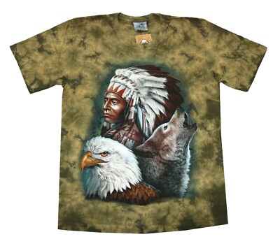T-Shirt Wolf Häuptling Gr. L XL Wölfe Adler Western Biker Native Cowboy Indianer