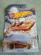 2016 Hot Wheels Holiday Hot Rods SCORCHER Brown 3/5 EXCELLENT CARD 