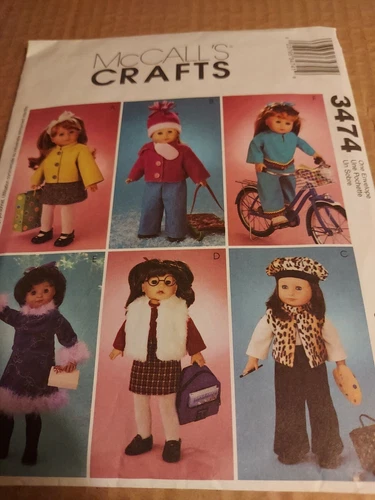 Vintage 2001 McCall's Pattern 18" Doll  #3474 Partial Uncut 31 Pieced