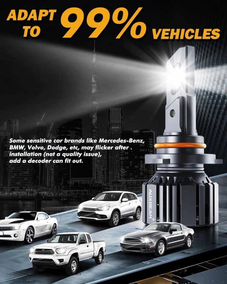 Kit de conversión de 4 bombillas de faros LED 9005 H11 haz alto bajo 6000K blanco frío Foto 2 de 4