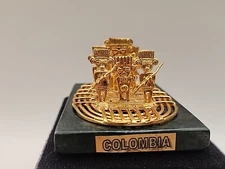 Balsa Musica Colombia Replica Stone Base Bronze Silver & 24 Karat Clad 1980s 