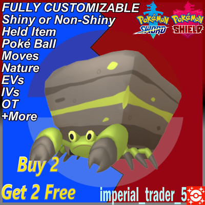 Pokémon Sword and Shield   Shiny Crustle   W/ Best 6IV Customizable