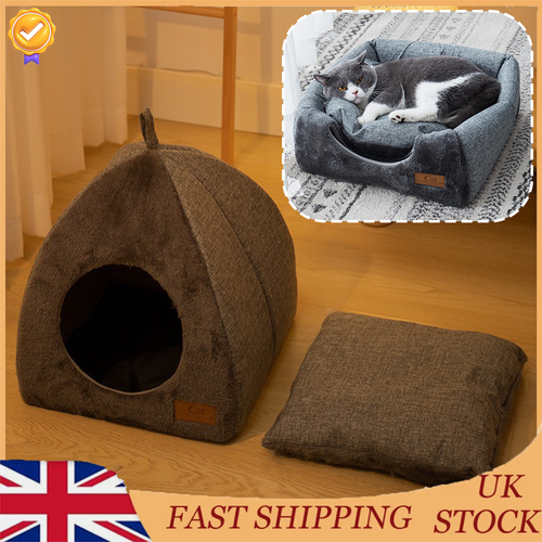 Grey Pet Warm House Cave Beds Cats Cozy Cave Igloo Cat Nest Kennel Pet