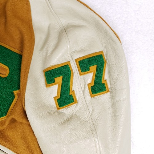 Giacca Butwin Varsity B Sooner Letterman lana pelle manica vintage anni 70 M - Foto 7 di 10