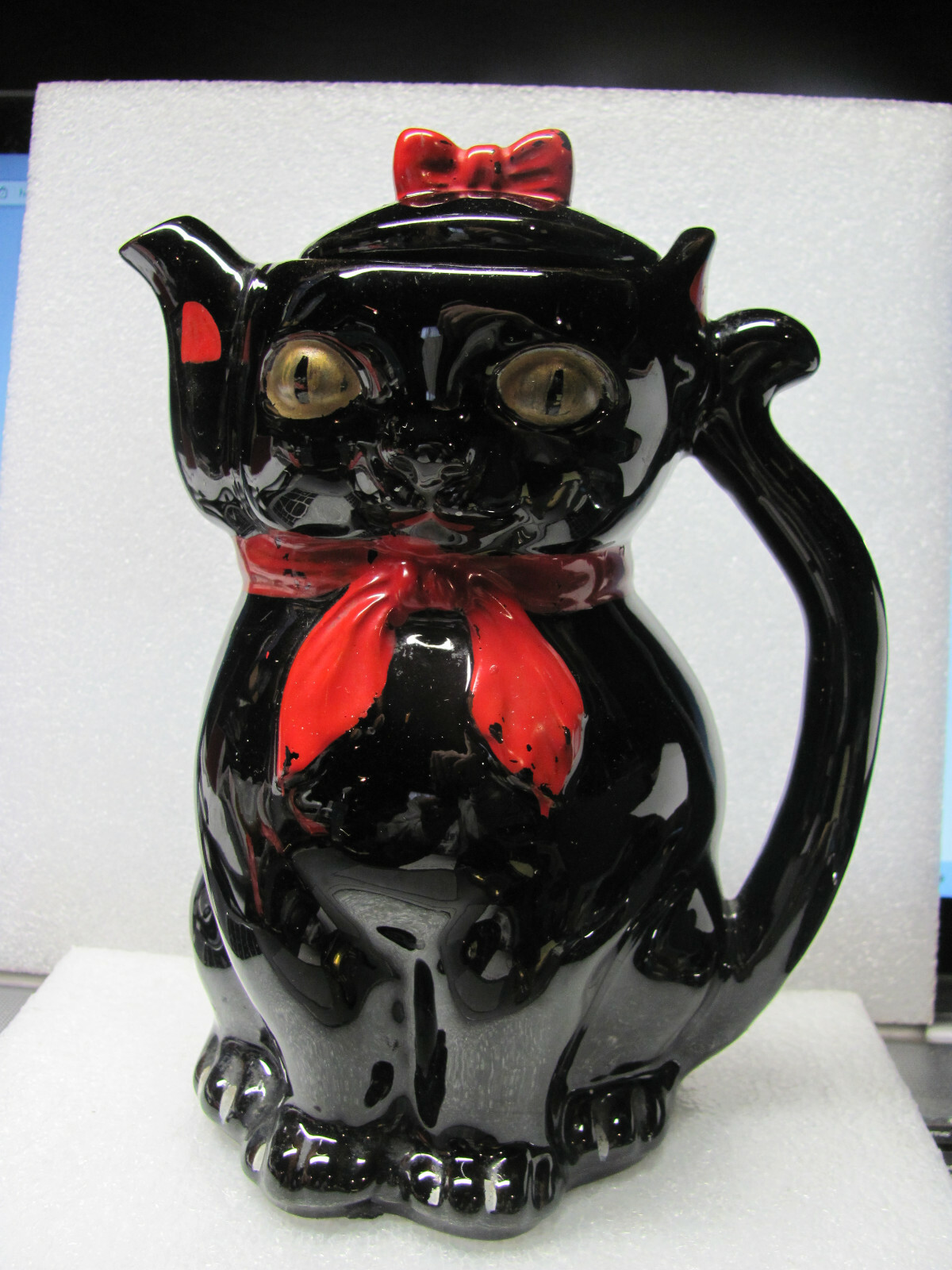 Nice PreOwned Black Cat Coffee Pot Made in Japan, Shafford Red Ware eBay