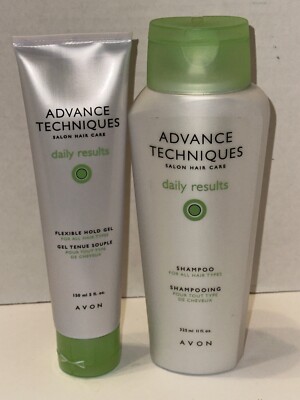 New Avon Advance Techniques Daily Results Shampoo and Flexible Hold Gel