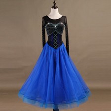 NEW Latin Ballroom Dance Dress Modern Salsa Waltz Standard Long Dress F350