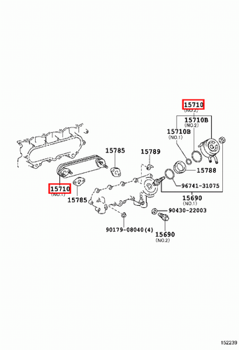 Genuine Toyota LandCruiser HZJ76 HZJ75 HZJ74 1HZ 4.2 Diesel Engine Oil Cooler - Picture 6 of 6