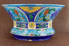 Superbe Rare Gros Cache-pot Emaux Théodore Deck 19ème à restaurer  +++