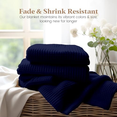 Twin Waffle Throw Blanket - 100% Cotton, Lightweight, All Season, Soft, Cozy - Picture 7 of 8