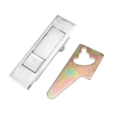 Electric Cabinet Push Button Handle Safety Lock Silver Tone