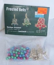 VTG LeeWards Frosted Bells Ornament Kit Japan NOS Beads Craft Holiday DIY