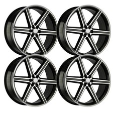 Set-4 Strada Replica Iroc 22x9 5x114.3 30mm Black Machined Wheels Rims 22 Inch