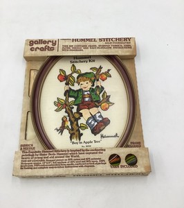 Gallery Crafts Hummel Stitchery Kit Boy in Apple Tree No. 8032 with Frame