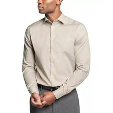 Calvin Klein Mens Steel Plus Slim Fit Dress Shirt in Taupe Sz XL