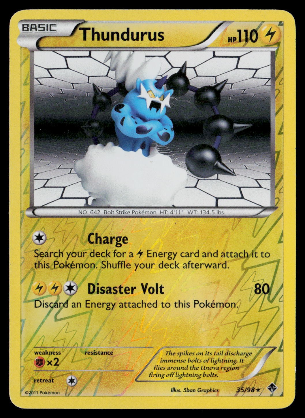 Thundurus 35/98 Emerging Powers Holo Rare, Reverse Holo LP