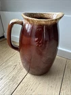 Vintage HULL Pottery Pitcher Brown Drip  Glaze Ovenproof USA  7” High