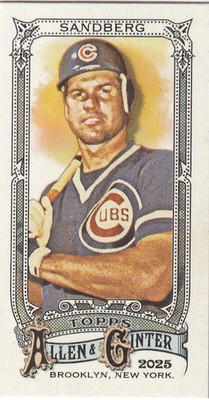 2025 Topps Allen & Ginter MLB No. 15 Ryne Sandberg Aces Back Mini Card