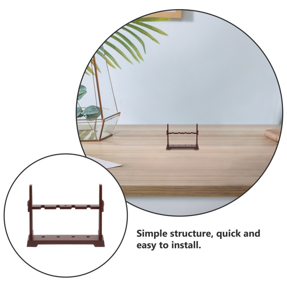 Simple Sword Holder Brown Plastic Desktop Storage Rack for Model Swords ...