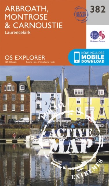 Ordnance Survey Explorer Active 382 Arbroath, Montrose & Carnoustie Map With Digital Version Orange - Image 2