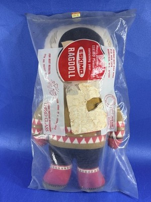 Vintage Stoffpuppe Junge der Marke Eskimo Pie noch verpackt