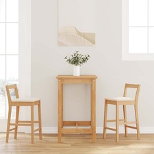 Barhocker mit Kissen 2 Stk. Massivholz Gummibaum Stuhl Küchenhocker vidaXL