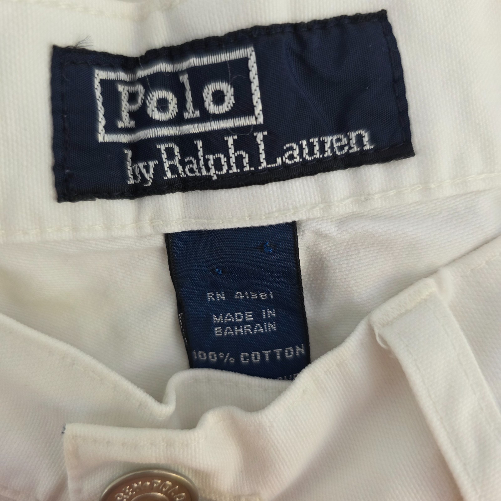 Vintage Polo Ralph Lauren White Chino Pants W35 L31 Straight Leg Trousers image 3