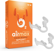 Paquete de dos dilatadores nasales deportivos unisex Airmax - respiración fácil, segura y cómoda
