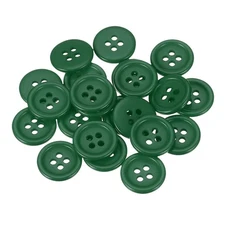22 Pcs Resin Round Buttons for Craft, 4 Holes Sewing Snaps, Dark Green (15mm)