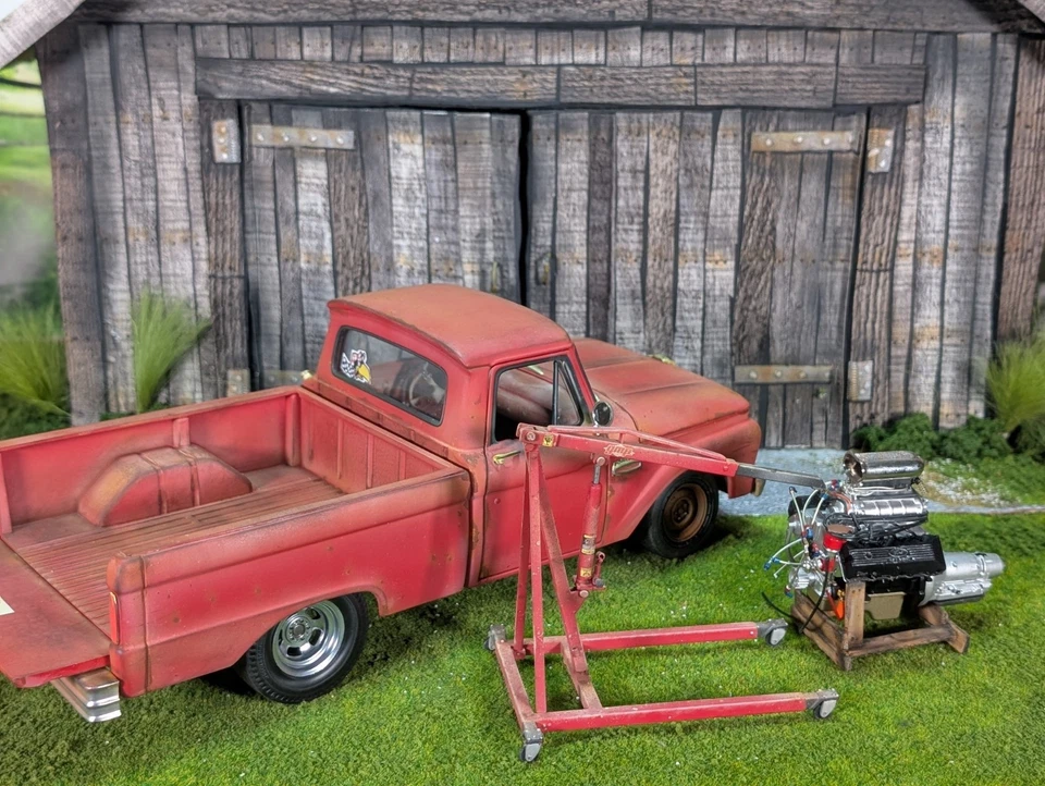 1/18 diecast 1965 Ford F1 pickup rusty weathered shop truck Bob's Beaters - Image 3 of 4