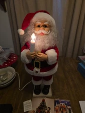 1990 Telco 24" Motion-ette Santa Indoor Display & Candle - works well