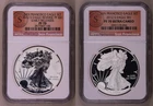 2012-S 2-Coin Silver Eagle Set NGC PR70 Ultra Cameo Early Releases **RARE SET**