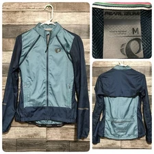 Pearl Izumi Cycling Vented Windbreaker Jacket Vest Sz M Blue Removable Sleeves