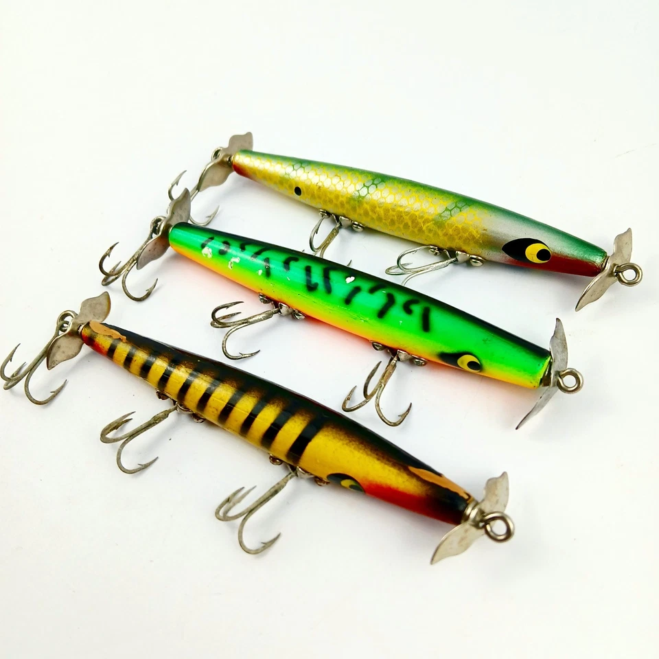 Lote 3 Señuelos Superficie Smithwick DEVILS HORSE De Colección Multicolor 4" Mods BUENO Foto 3 de 4