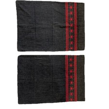 Flannel Charcoal Gray Red Pillow Cases Set Of 2- 28.75 X 20.5 Super Standard