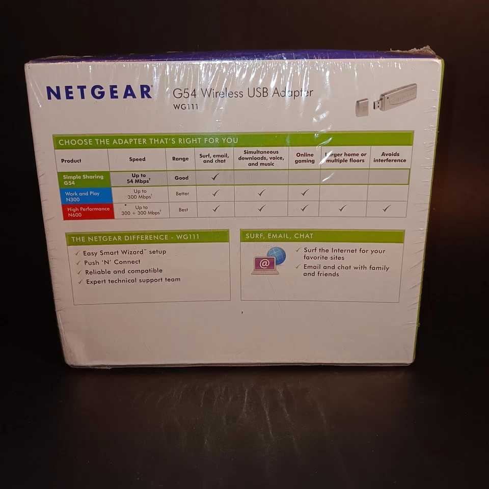 NETGEAR WG111 G54 Wireless USB Adapter WG111US 54 MBPS - Image 2 of 2