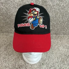 Super Mario Power Up Hat Red Black Snapback Adjustable Cap Nintendo Boys Gamer