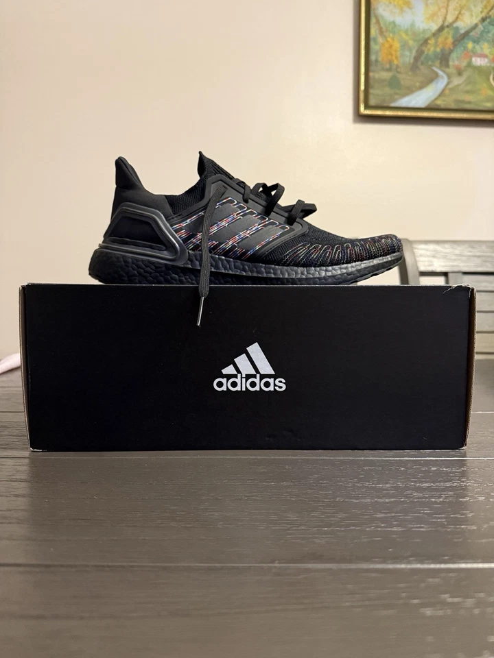 Brand New Adidas Ultraboost 20 Black/Multicolor - Image 2 of 4
